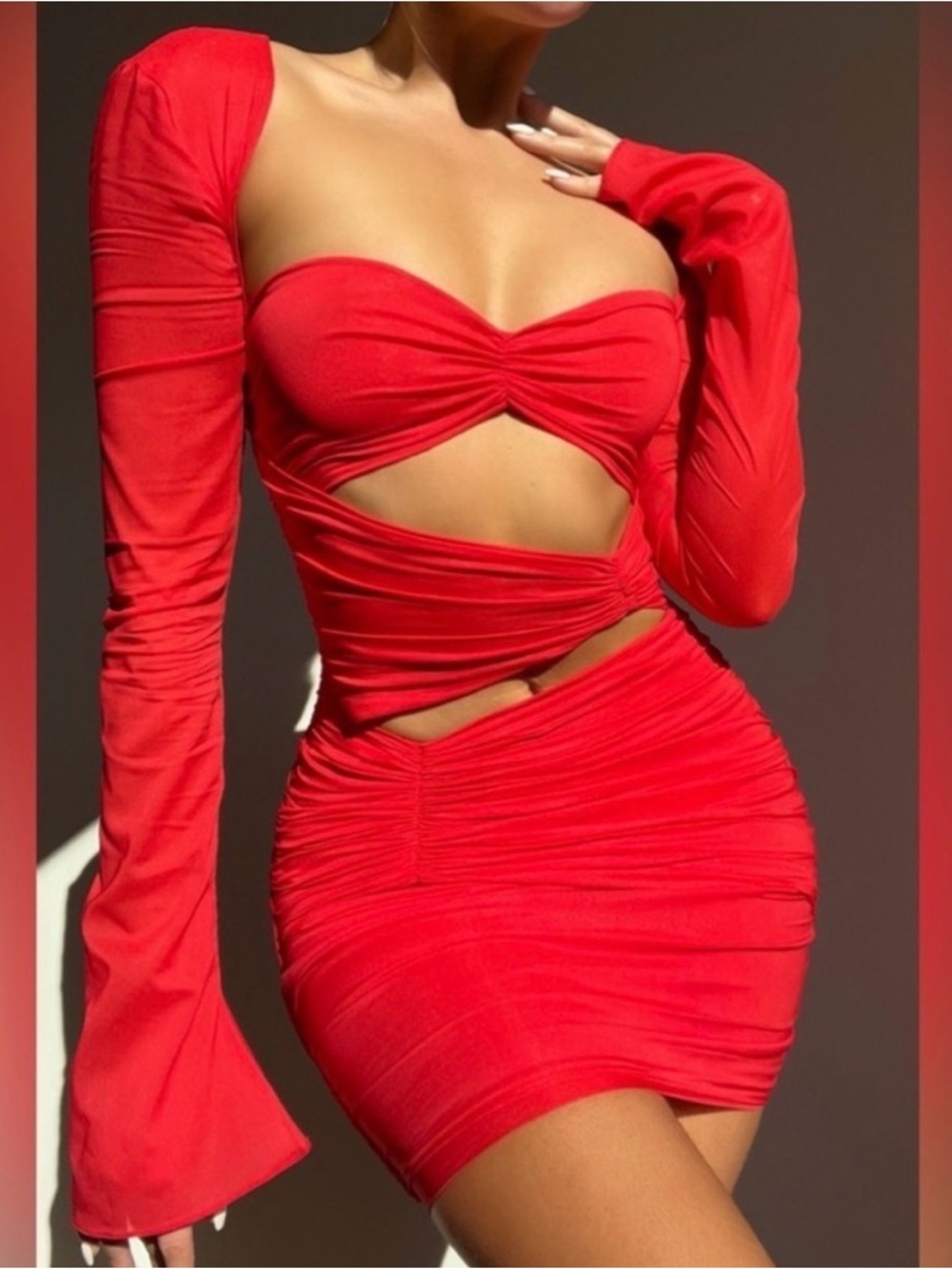 House of CB Red Silk Dress